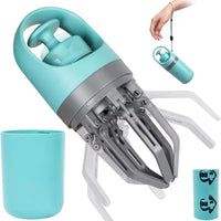 Portable Dog Pooper Scooper with Garbage Bag Outdoor Pet Six-Claw Shit Shovel Shit Pickup Dispenser Dog Collector Cleaning Tool